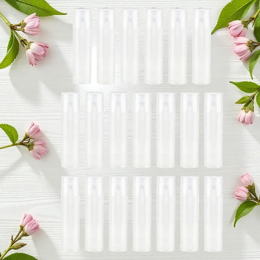 20 Pcs‎ Clear Empty Lip Balm Tubes Twist Up Containers Cosmetic DIY Travel
